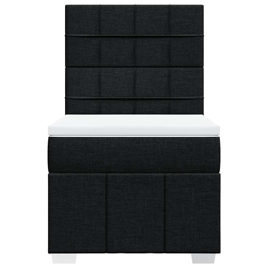 Giroletto a Molle con Materasso Nero 90x190 cm in Tessuto