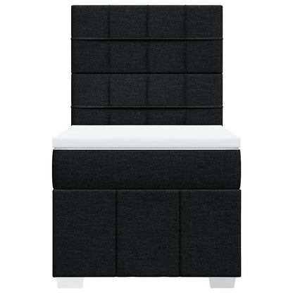 Giroletto a Molle con Materasso Nero 90x190 cm in Tessuto
