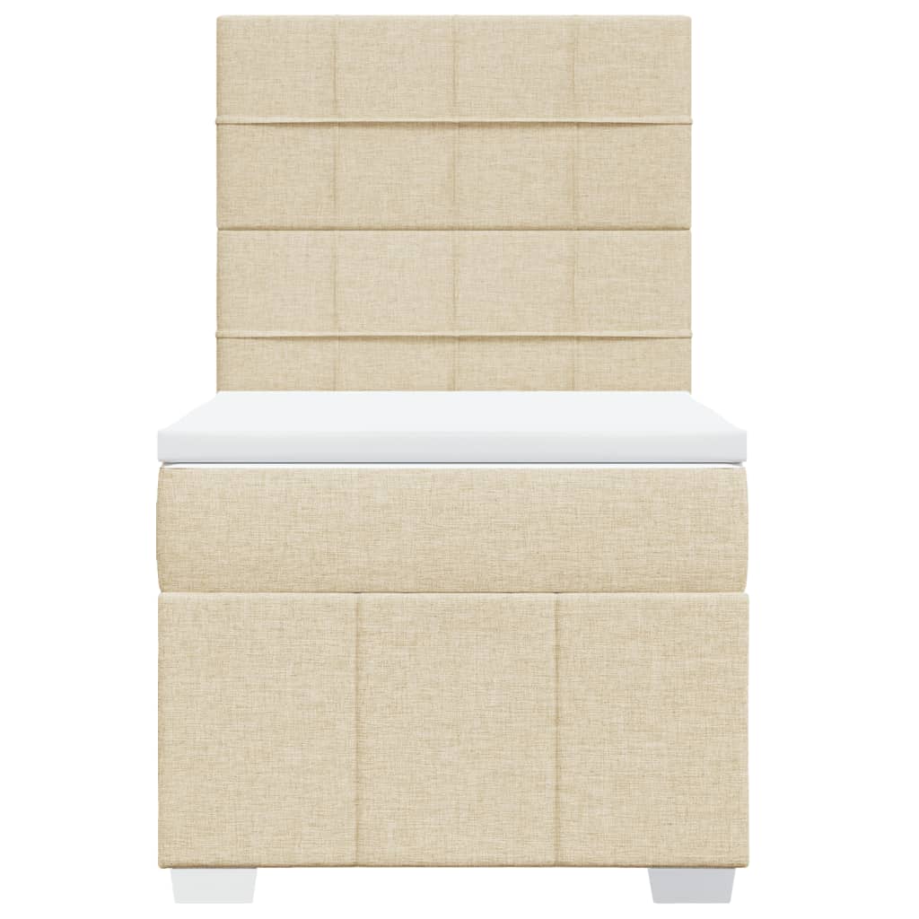 Giroletto a Molle con Materasso Crema 90x190 cm in Tessuto | homemem39