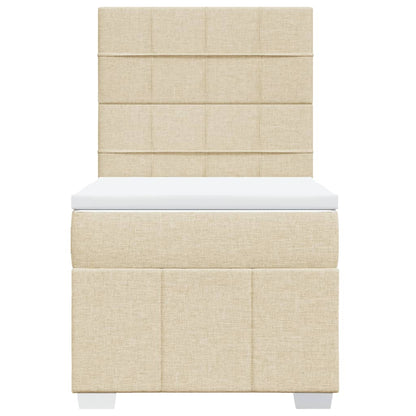 Giroletto a Molle con Materasso Crema 90x190 cm in Tessuto | homemem39