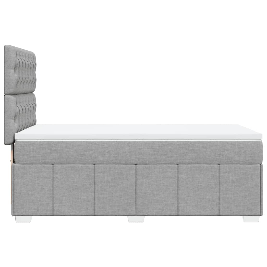 Giroletto a Molle con Materasso Grigio Chiaro 90x190 cm Tessuto - homemem39