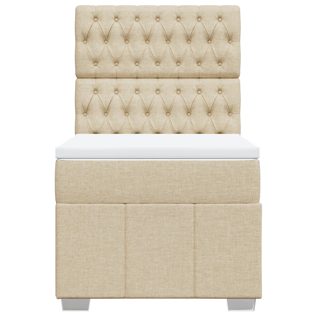 Giroletto a Molle con Materasso Crema 90x190 cm in Tessuto | homemem39