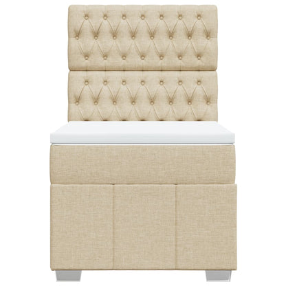Giroletto a Molle con Materasso Crema 90x190 cm in Tessuto | homemem39
