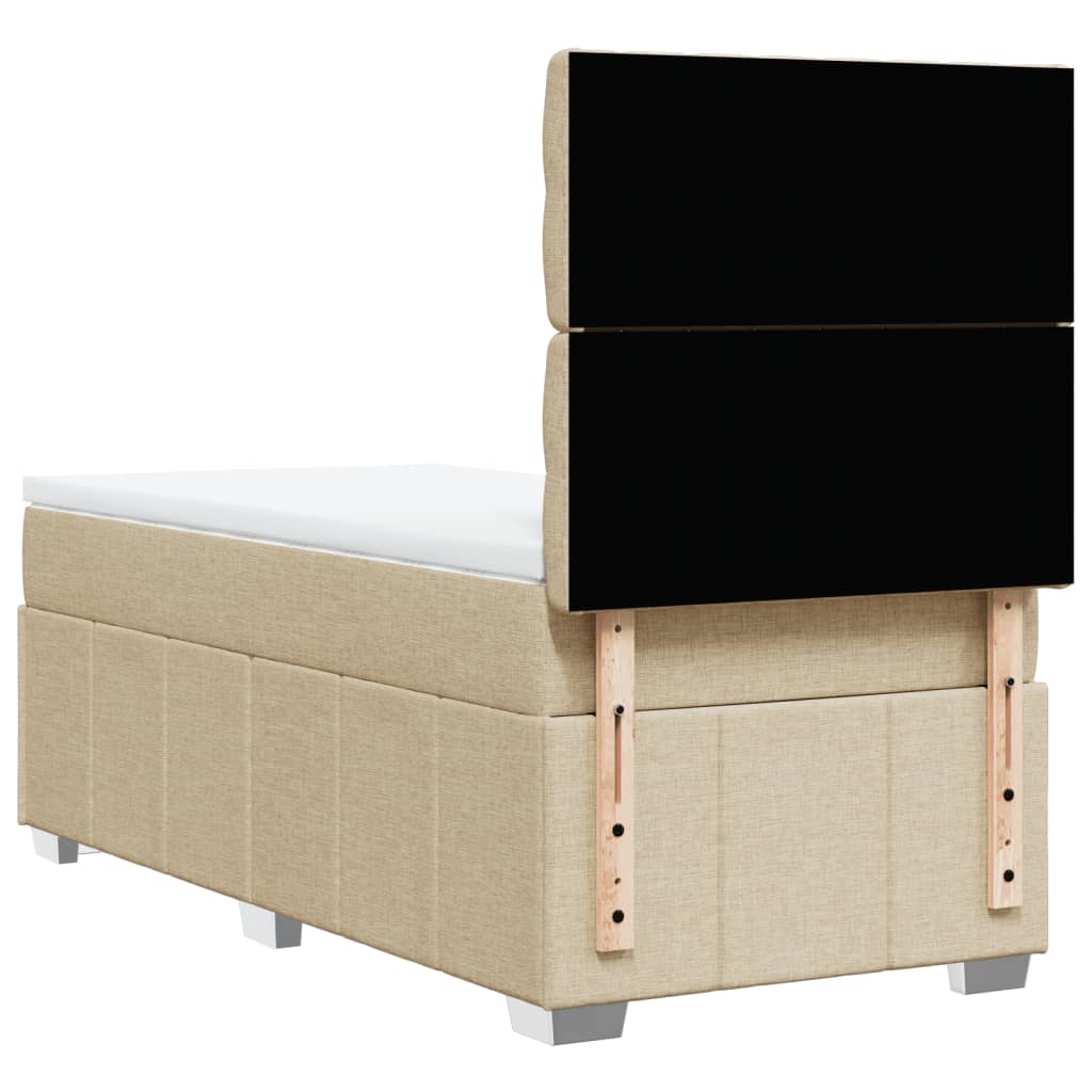 Giroletto a Molle con Materasso Crema 90x190 cm in Tessuto | homemem39