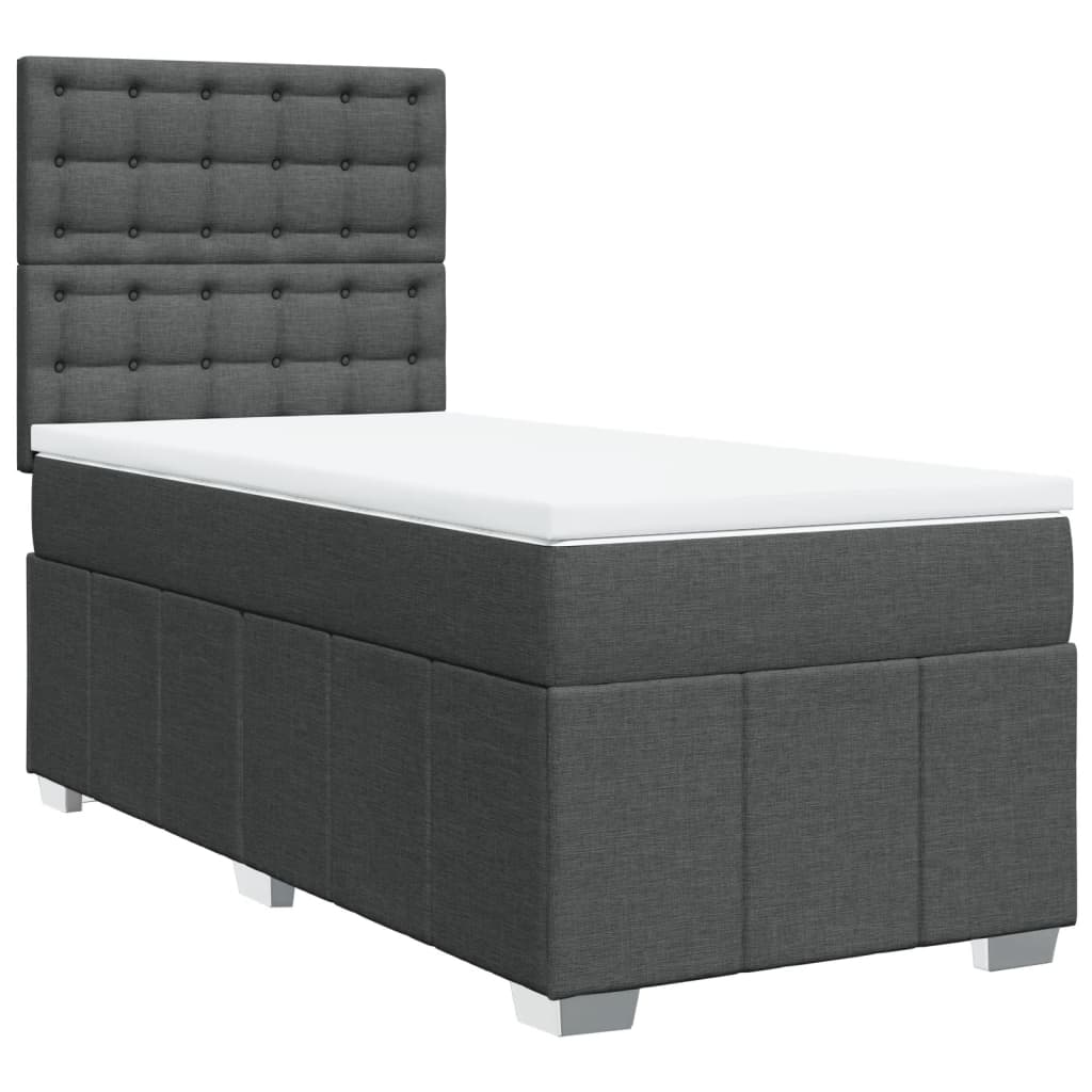 Giroletto a Molle con Materasso Grigio Scuro 90x190 cm Tessuto | homemem39