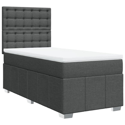 Giroletto a Molle con Materasso Grigio Scuro 90x190 cm Tessuto | homemem39