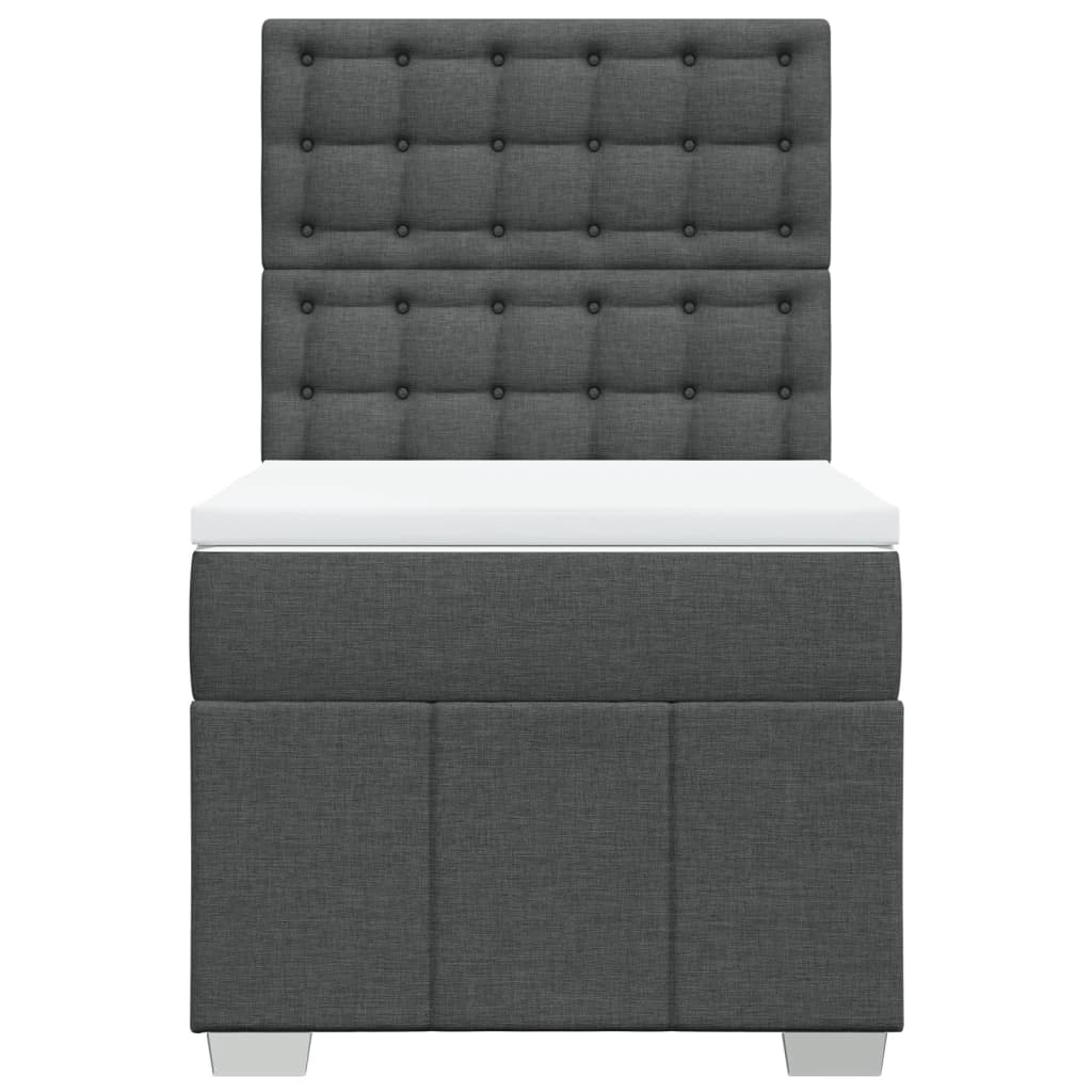 Giroletto a Molle con Materasso Grigio Scuro 90x190 cm Tessuto | homemem39