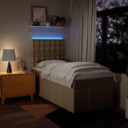 Giroletto a Molle con Materasso Crema 90x190 cm in Tessuto
