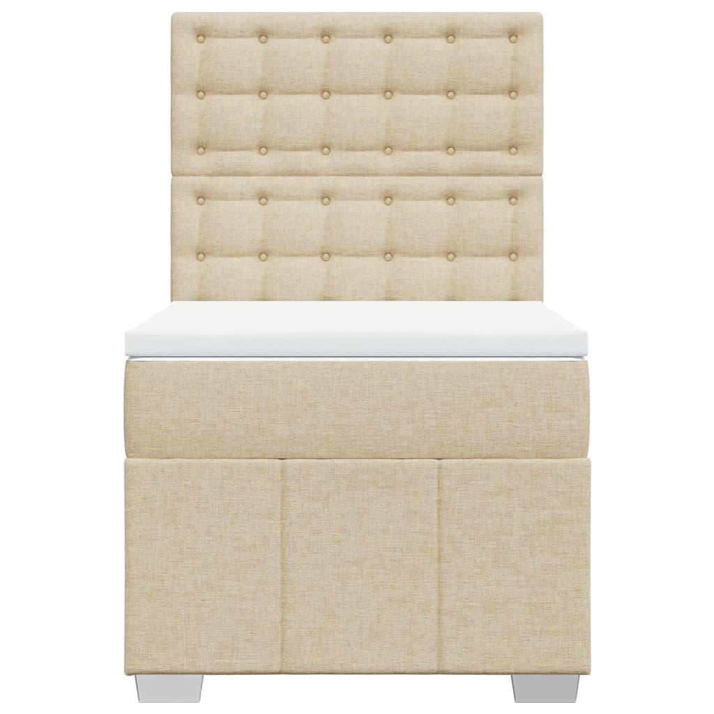 Giroletto a Molle con Materasso Crema 90x190 cm in Tessuto | homemem39