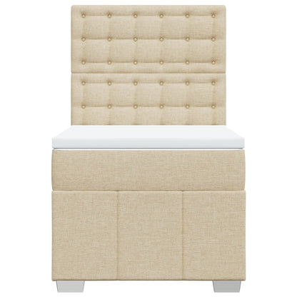Giroletto a Molle con Materasso Crema 90x190 cm in Tessuto | homemem39