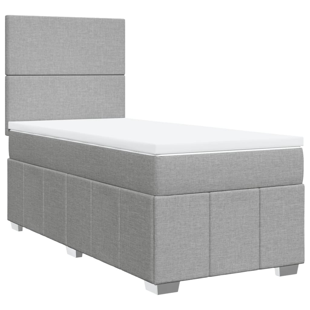 Giroletto a Molle con Materasso Grigio Chiaro 90x200 cm Tessuto | homemem39
