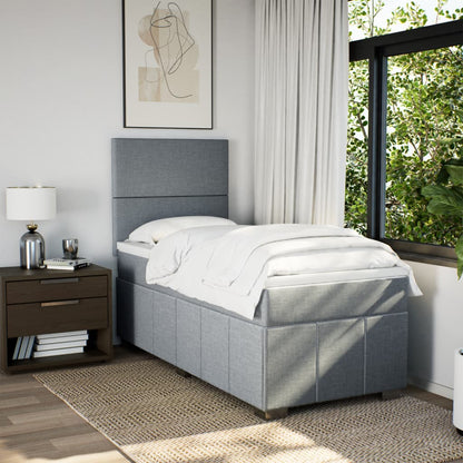 Giroletto a Molle con Materasso Grigio Chiaro 90x200 cm Tessuto | homemem39