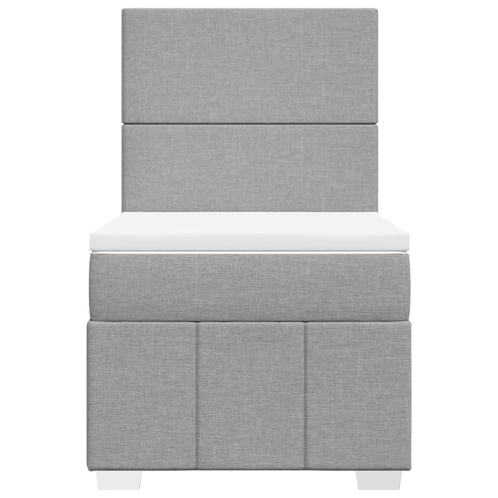 Giroletto a Molle con Materasso Grigio Chiaro 90x200 cm Tessuto | homemem39