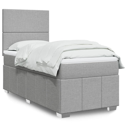Giroletto a Molle con Materasso Grigio Chiaro 90x200 cm Tessuto | homemem39