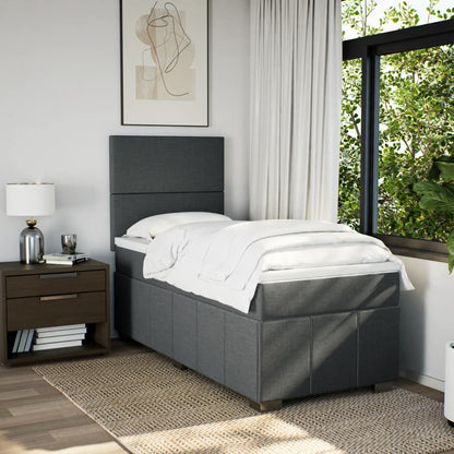 Giroletto a Molle con Materasso Grigio Scuro 90x200 cm Tessuto | homemem39