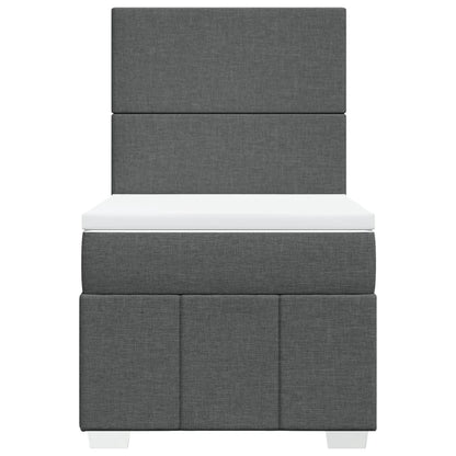 Giroletto a Molle con Materasso Grigio Scuro 90x200 cm Tessuto | homemem39