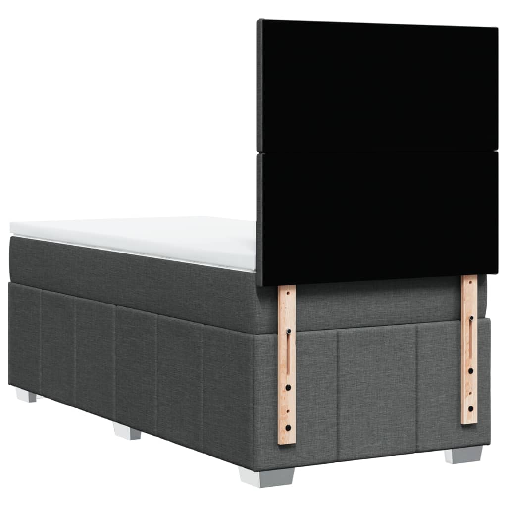 Giroletto a Molle con Materasso Grigio Scuro 90x200 cm Tessuto | homemem39