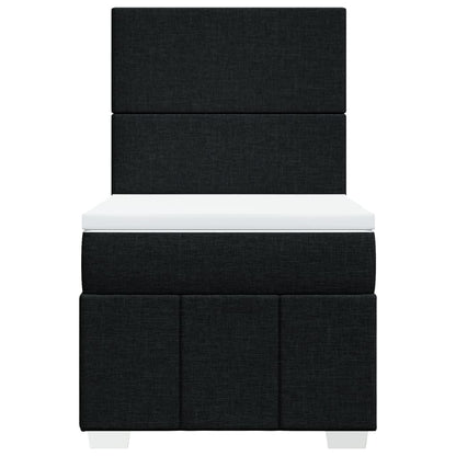 Giroletto a Molle con Materasso Nero 90x200 cm in Tessuto