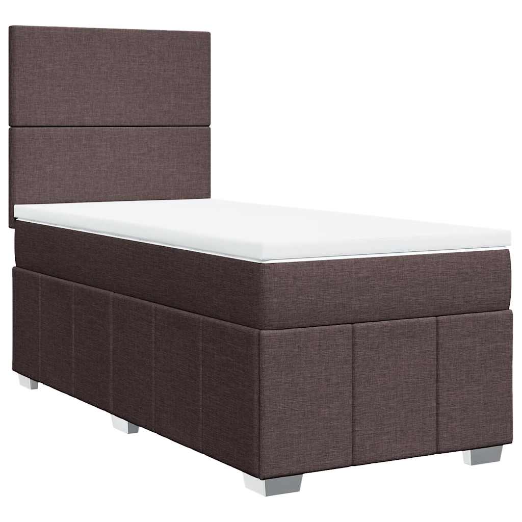 Giroletto a Molle con Materasso Marrone Scuro 90x200 cm Tessuto | homemem39