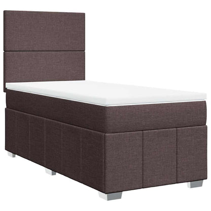 Giroletto a Molle con Materasso Marrone Scuro 90x200 cm Tessuto | homemem39