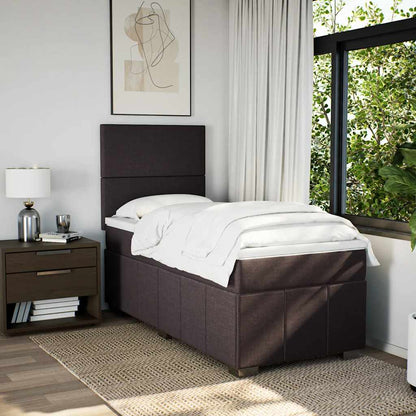 Giroletto a Molle con Materasso Marrone Scuro 90x200 cm Tessuto | homemem39