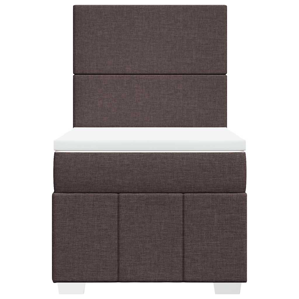 Giroletto a Molle con Materasso Marrone Scuro 90x200 cm Tessuto | homemem39