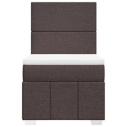 Giroletto a Molle con Materasso Marrone Scuro 90x200 cm Tessuto | homemem39
