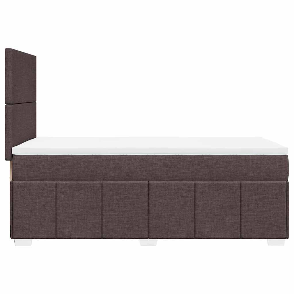 Giroletto a Molle con Materasso Marrone Scuro 90x200 cm Tessuto | homemem39