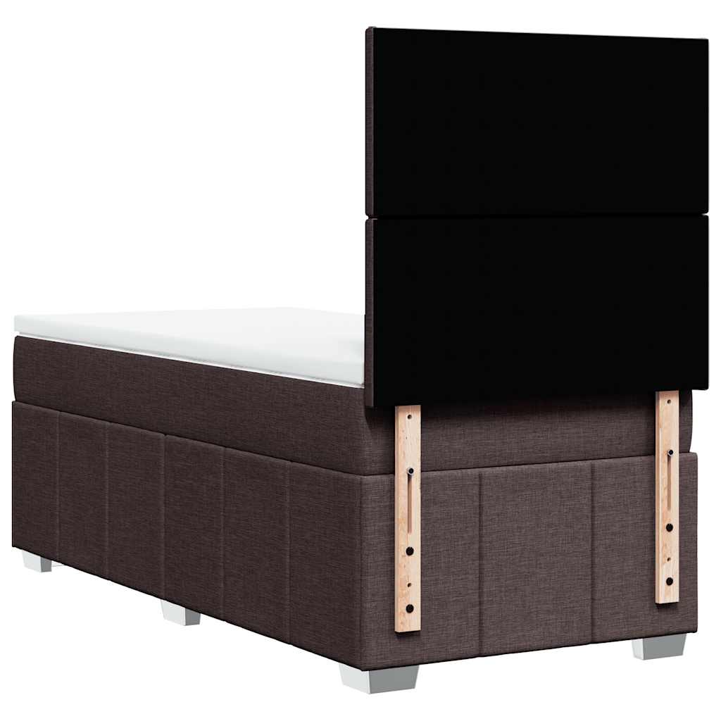 Giroletto a Molle con Materasso Marrone Scuro 90x200 cm Tessuto | homemem39