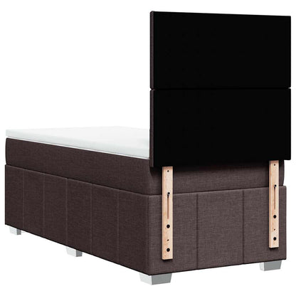 Giroletto a Molle con Materasso Marrone Scuro 90x200 cm Tessuto | homemem39