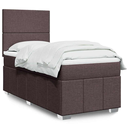 Giroletto a Molle con Materasso Marrone Scuro 90x200 cm Tessuto | homemem39