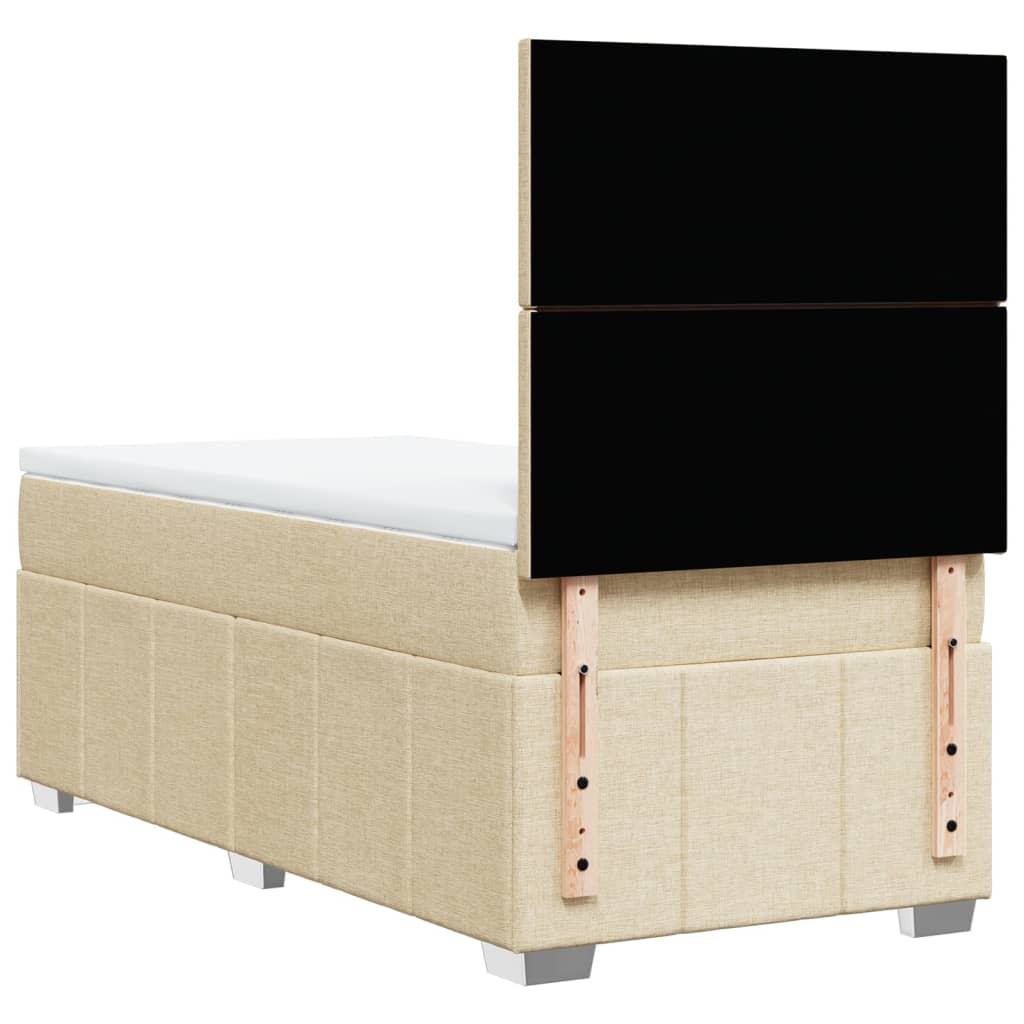 Giroletto a Molle con Materasso Crema 90x200 cm inTessuto | homemem39
