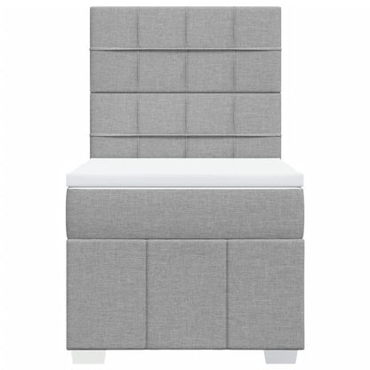 Giroletto a Molle con Materasso Grigio Chiaro 90x200 cm Tessuto