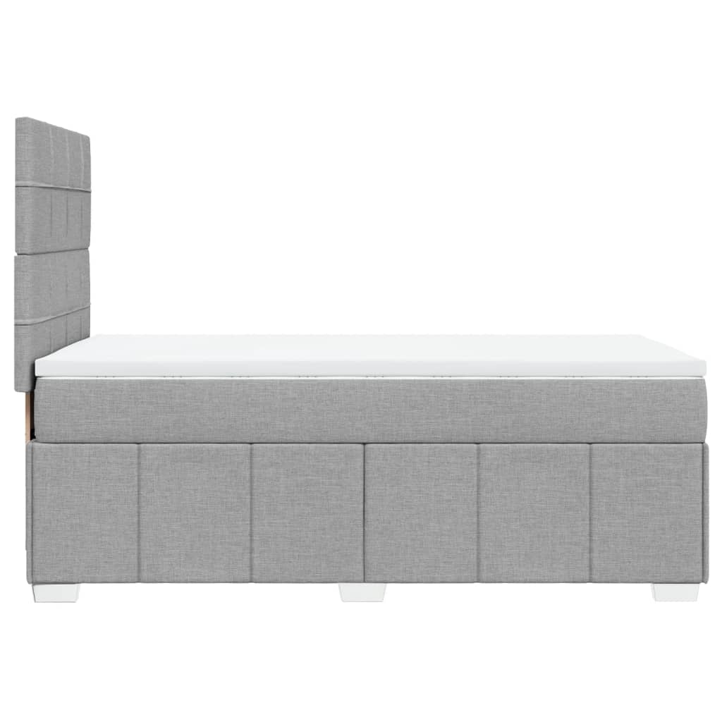 Giroletto a Molle con Materasso Grigio Chiaro 90x200 cm Tessuto
