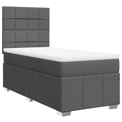 Giroletto a Molle con Materasso Grigio Scuro 90x200 cm Tessuto | homemem39