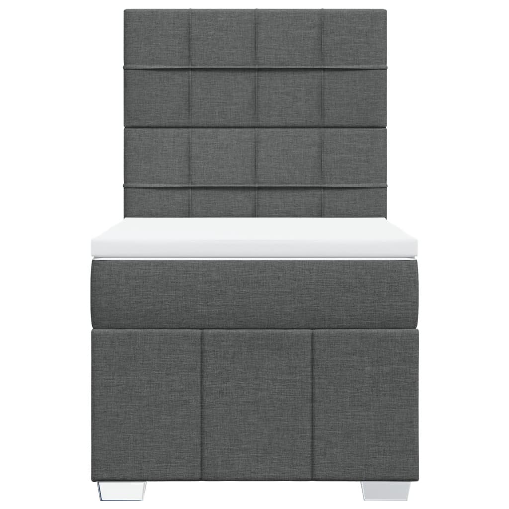 Giroletto a Molle con Materasso Grigio Scuro 90x200 cm Tessuto | homemem39