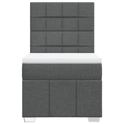 Giroletto a Molle con Materasso Grigio Scuro 90x200 cm Tessuto | homemem39