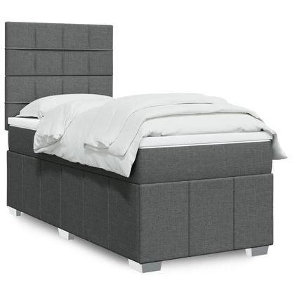 Giroletto a Molle con Materasso Grigio Scuro 90x200 cm Tessuto | homemem39