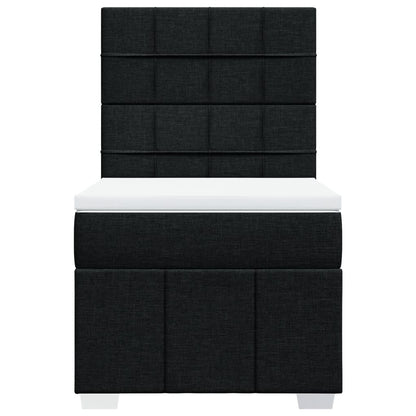 Giroletto a Molle con Materasso Nero 90x200 cm in Tessuto