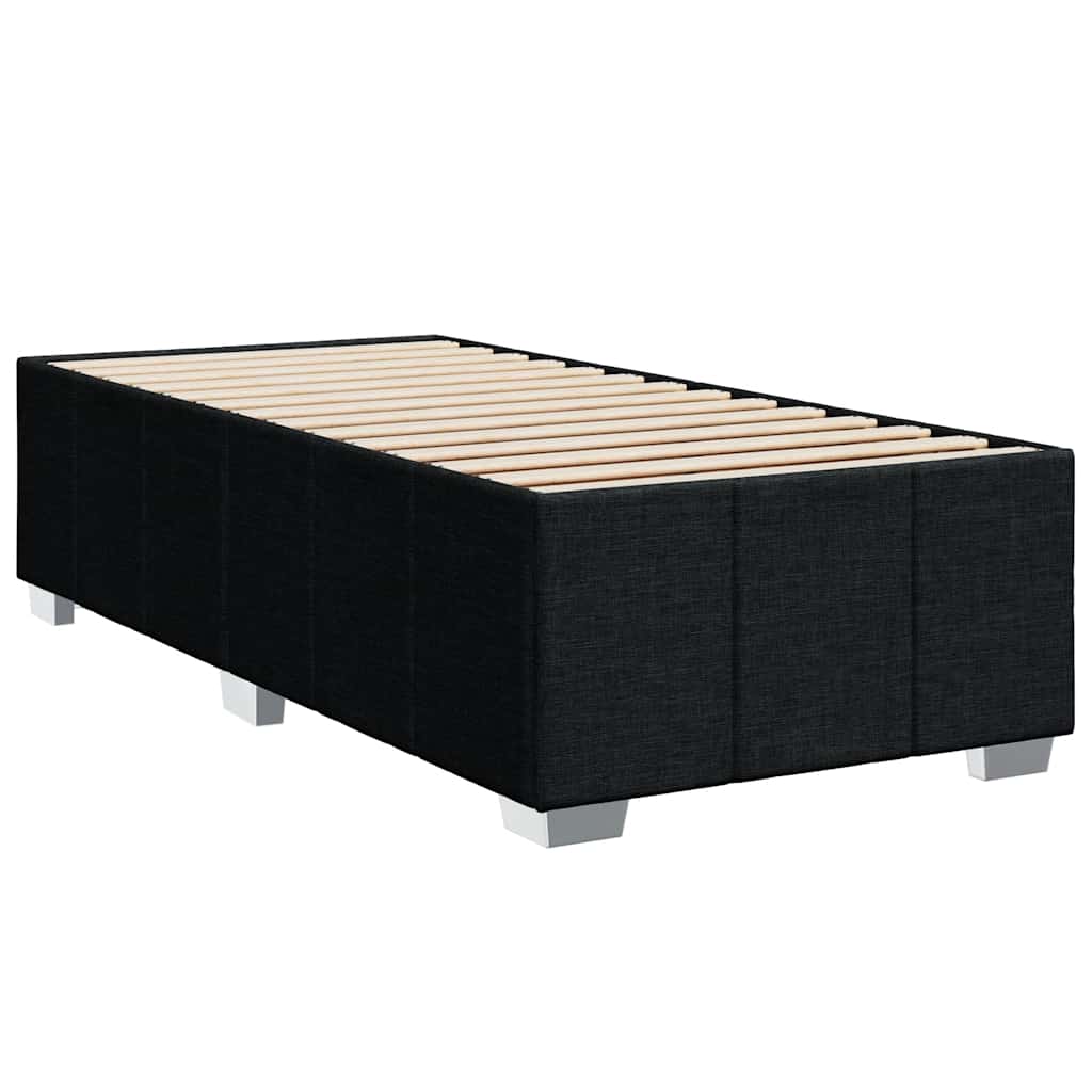 Giroletto a Molle con Materasso Nero 90x200 cm in Tessuto