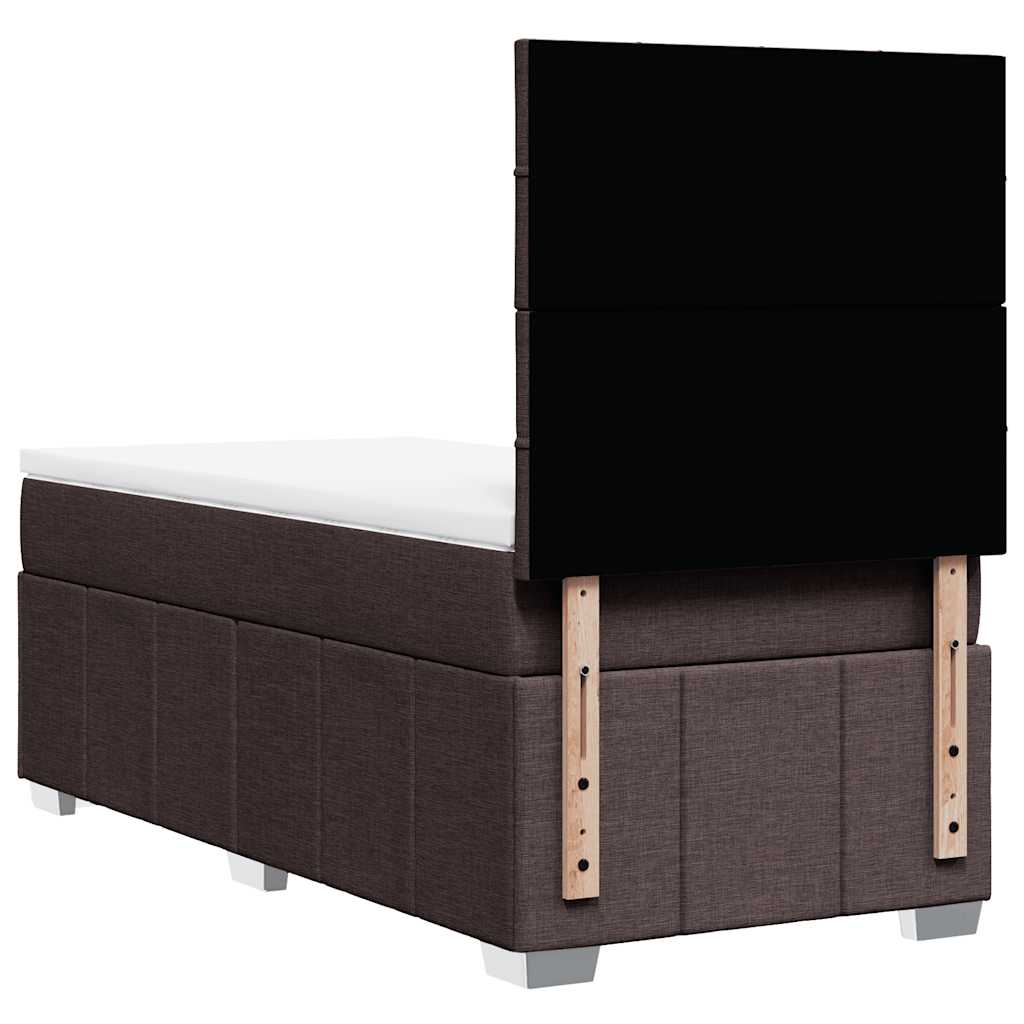 Giroletto a Molle con Materasso Marrone Scuro 90x200 cm Tessuto | homemem39