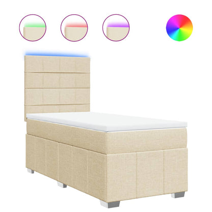 Giroletto a Molle con Materasso Crema 90x200 cm inTessuto | homemem39