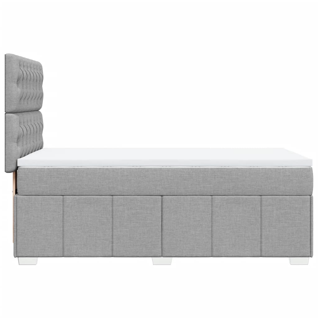 Giroletto a Molle con Materasso Grigio Chiaro 90x200 cm Tessuto