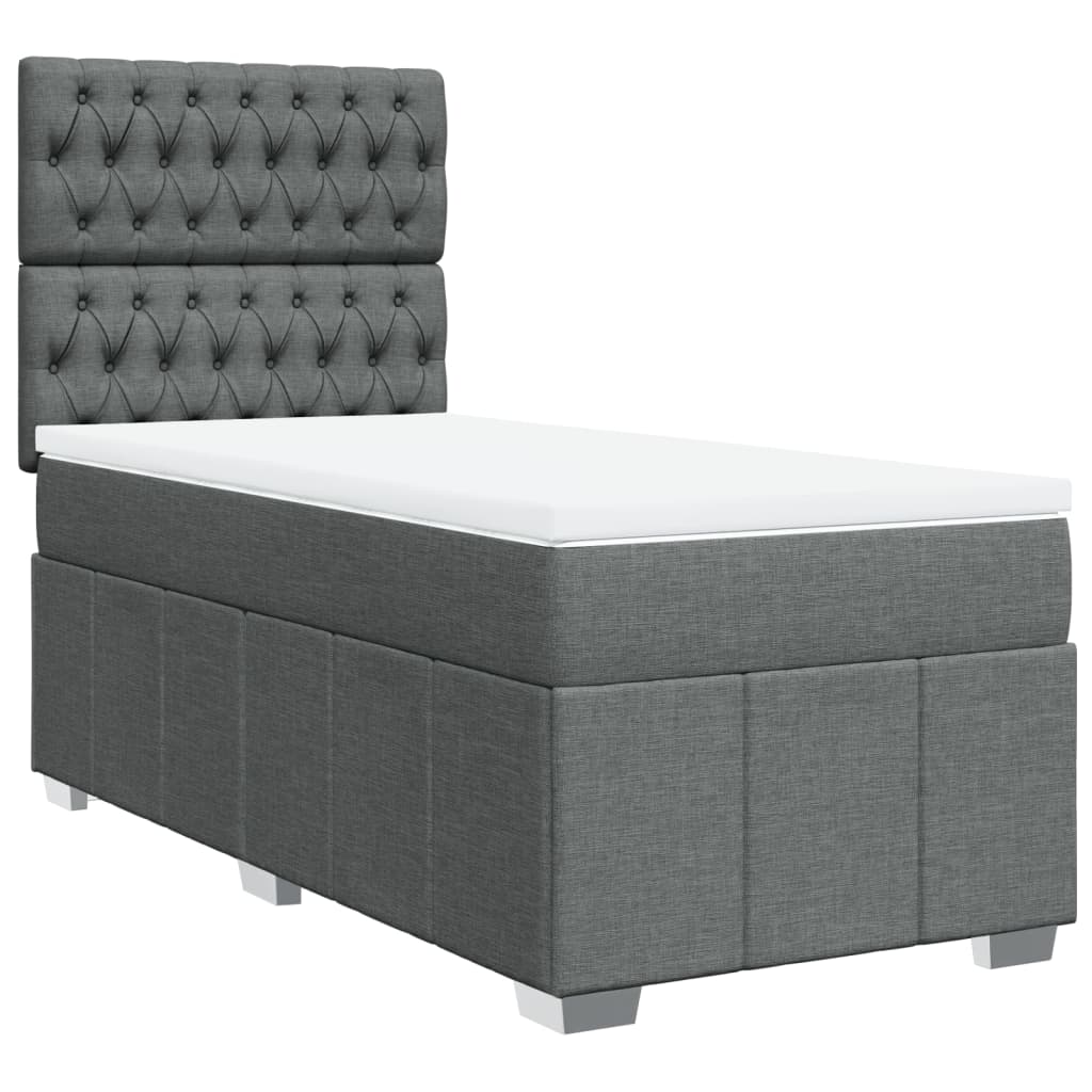 Giroletto a Molle con Materasso Grigio Scuro 90x200 cm Tessuto | homemem39