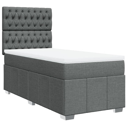 Giroletto a Molle con Materasso Grigio Scuro 90x200 cm Tessuto | homemem39