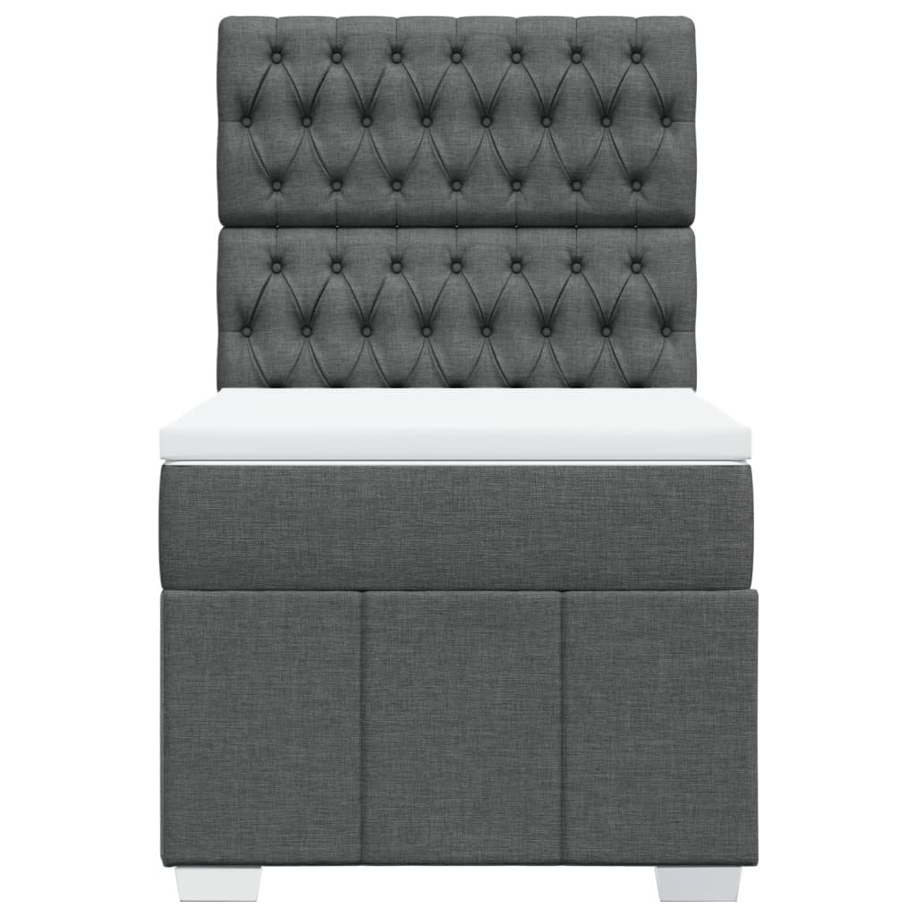 Giroletto a Molle con Materasso Grigio Scuro 90x200 cm Tessuto | homemem39