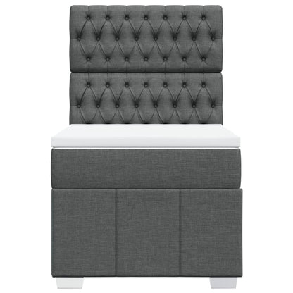 Giroletto a Molle con Materasso Grigio Scuro 90x200 cm Tessuto | homemem39