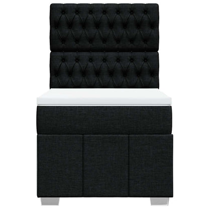 Giroletto a Molle con Materasso Nero 90x200 cm in Tessuto