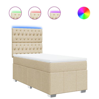 Giroletto a Molle con Materasso Crema 90x200 cm inTessuto | homemem39