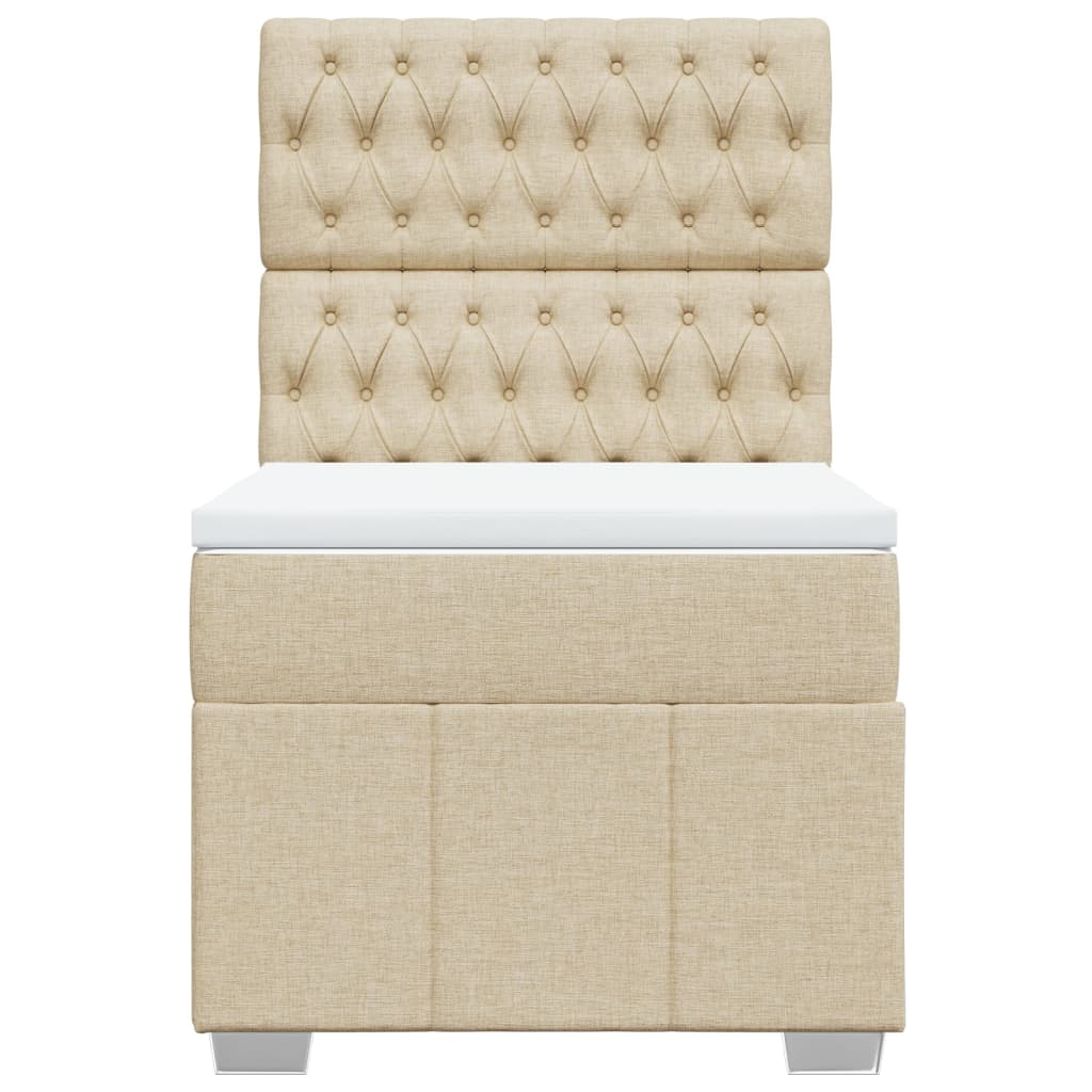 Giroletto a Molle con Materasso Crema 90x200 cm inTessuto | homemem39